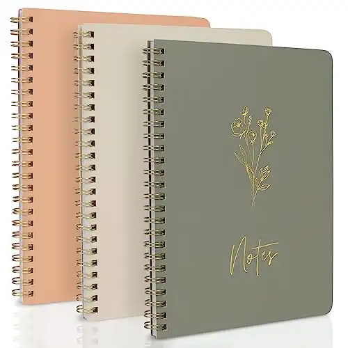 ZICOTO Aesthetic Spiral Notebook Set of 3 For Women