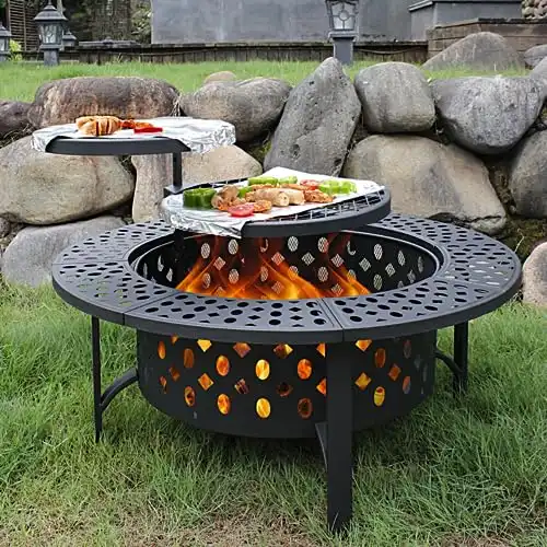 OutVue 36 Inch Fire Pit with 2 Grills