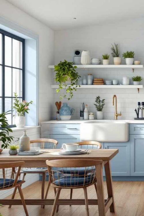 open shelves in kitchen