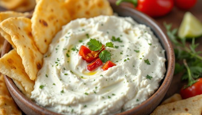 Whipped feta dip with roasted red peppers