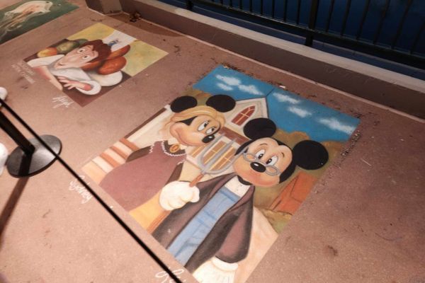 mickey sidewalk chalk art