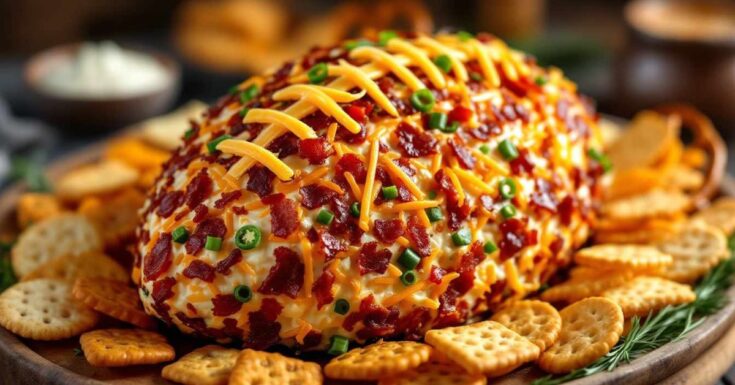 football-shaped dip on a platter with crackers