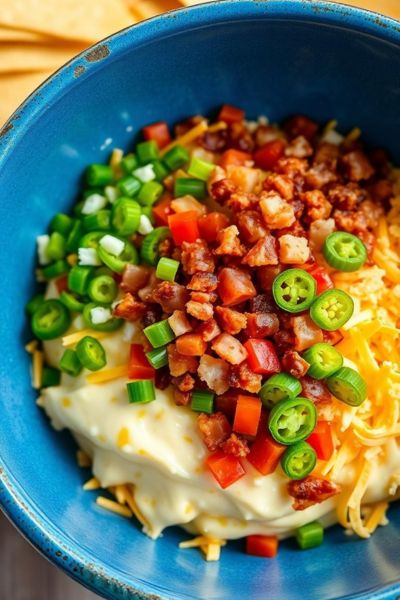 football dip ingredients in a bowl unmixed