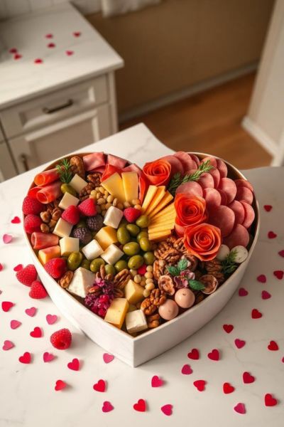 heart-shaped charcuterie