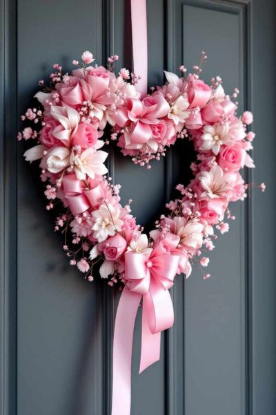 pale pink floral wreath