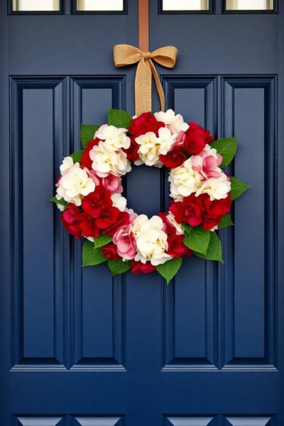 red white and pink wreath