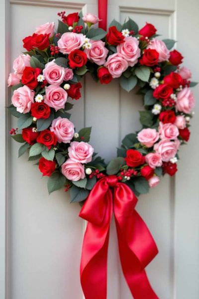 rose valentines wreath