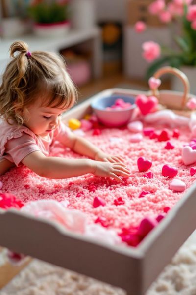 valentine's day sensory table