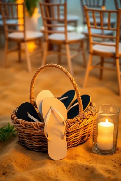 beach wedding flip flop basket