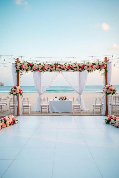 beach wedding dance floor