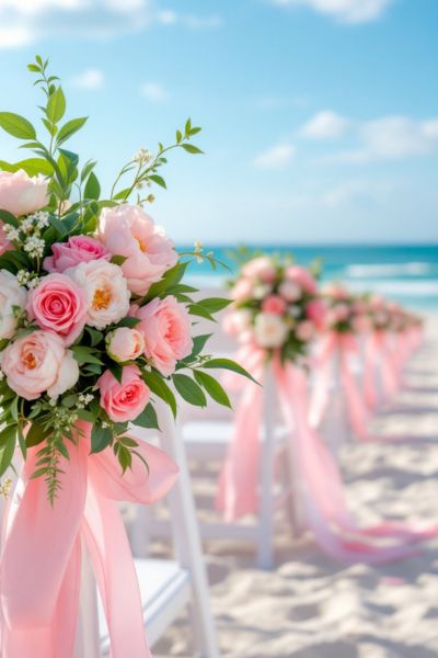 beach wedding aisle décor