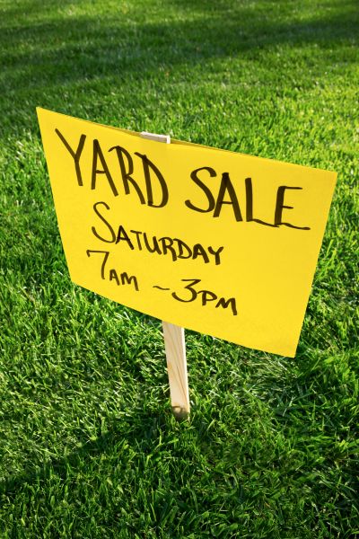 Yellow Yard Sale Sign