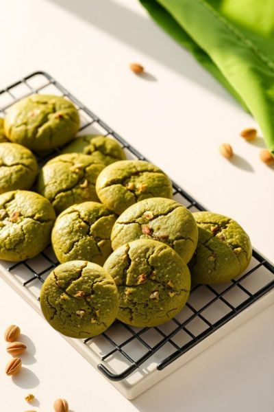 dark green pistachio cookies