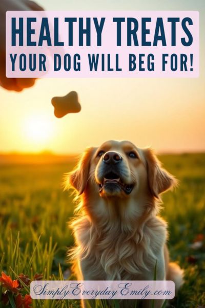 A golden retriever eagerly awaits a tasty treat in a sunny field.