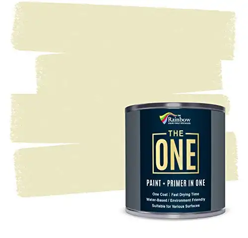 THE ONE Paint & Primer: Most Durable All-in-One Furniture Paint, Cabinet Paint, Front Door Paint, Wall Paint, Bathroom, Kitchen - Fast Drying Craft Paint Interior/Exterior (Cream, Gloss, 8.5oz)