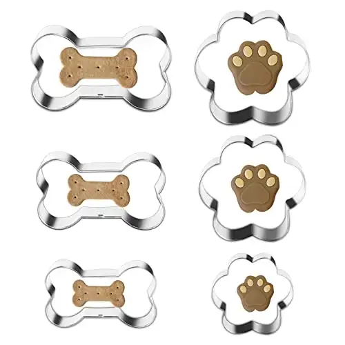 Cookie Cutters,6 Pcs Bone and Dog Footprints Cookie Cutters