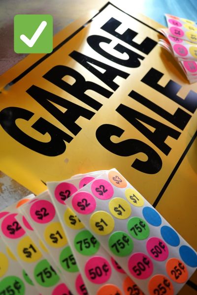 Garage Sale Price Stickers