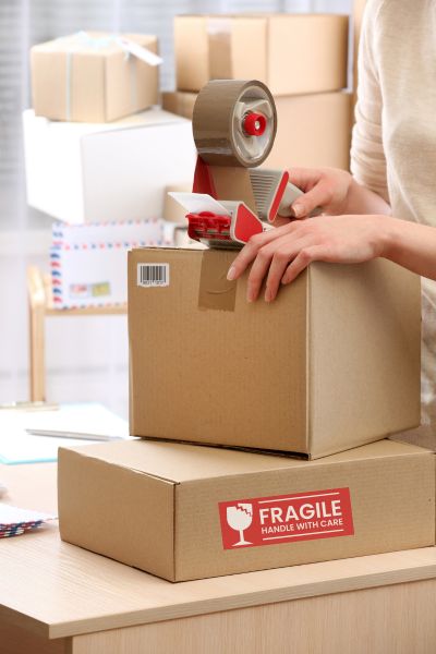 Shipping boxes and tape