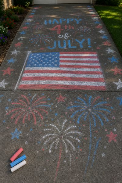 4th of July chalk design idea