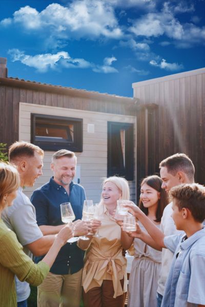Family gathering at a reunion